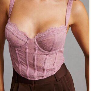 Anthropologie Mauve Nena Lace Bustier Top